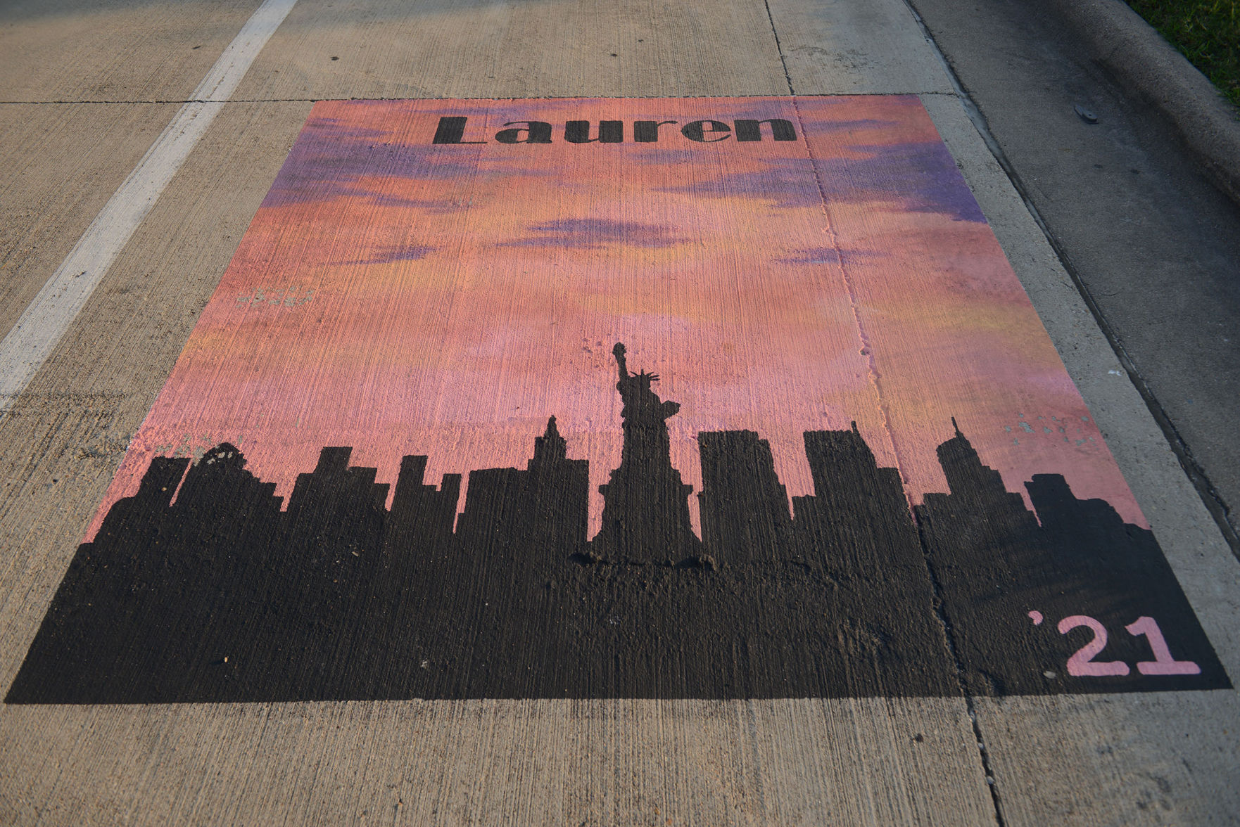 A&M Consolidated HS painted parking spots